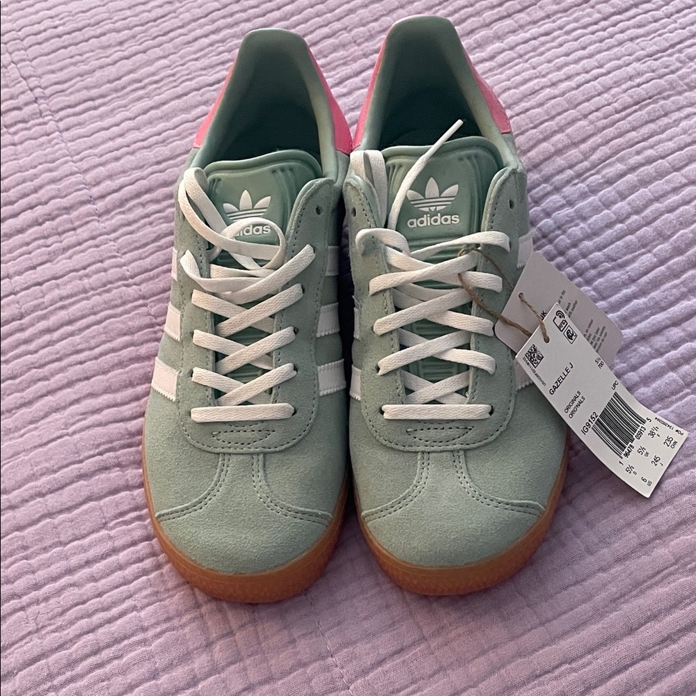 NWT Adidas Gazelle- mint green and pink